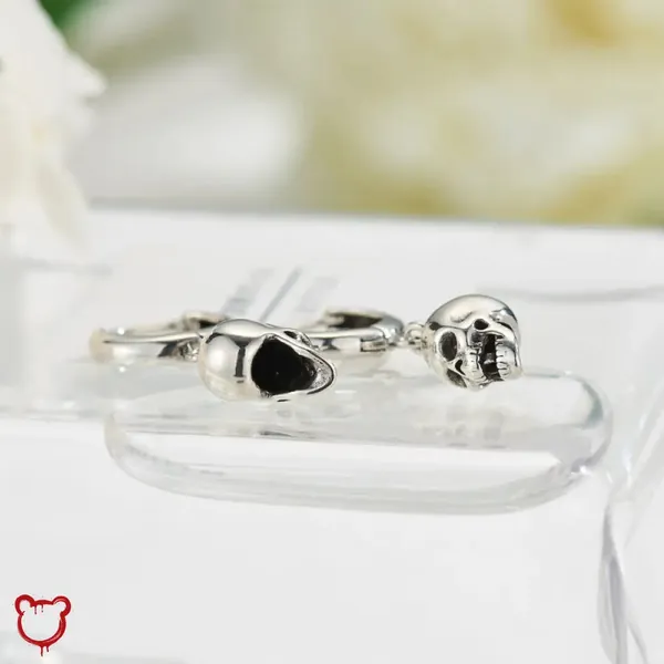 Sterling Silver Skull Earrings