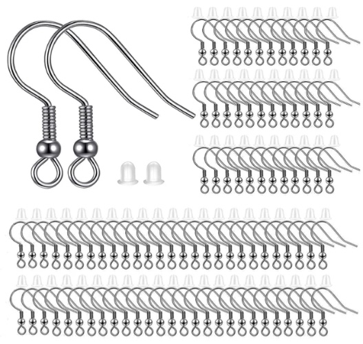 150pcs Stainless Steel Earring Hooks Fish Hook Earring Findings For DIY Earrings Jewelry Making Earring Supplies 20mm 21 Gauge Wire