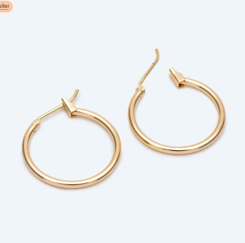 10pcs Gold/ Silver Tone Hoop Earrings, Size 15/ 20/ 25/ 30/ 35/ 40/ 45mm by 1.5mm Thick, Huggie Minimalist Earrings (GB-2812)