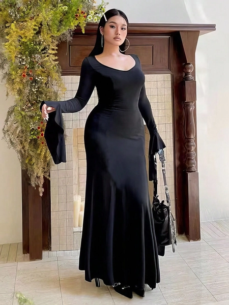 SHEIN Essnce Women's Flare Sleeve Dress