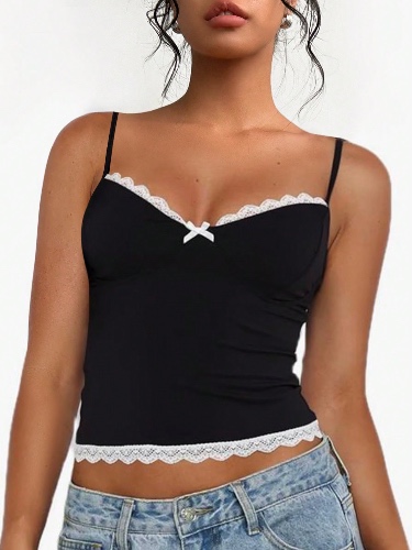 INAWLY Women's Slim-Fit Sexy Lace Trim Camisole Top, Summer