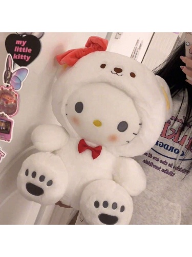 Sanrio 1pc Cartoon Anime Figure Plush Toy Doll Anime Kawaii Doll Pendant Collection For Christmas