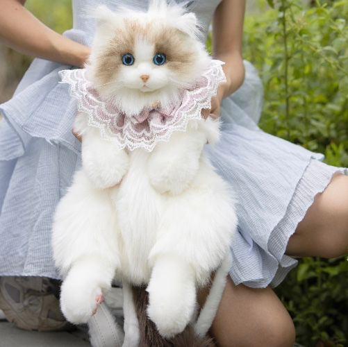 Chongker Handmade Stuffed Realistic Black Cat Shaped Backpack Women - Perfect Fashion Accessory Unique Gift for CatLovers