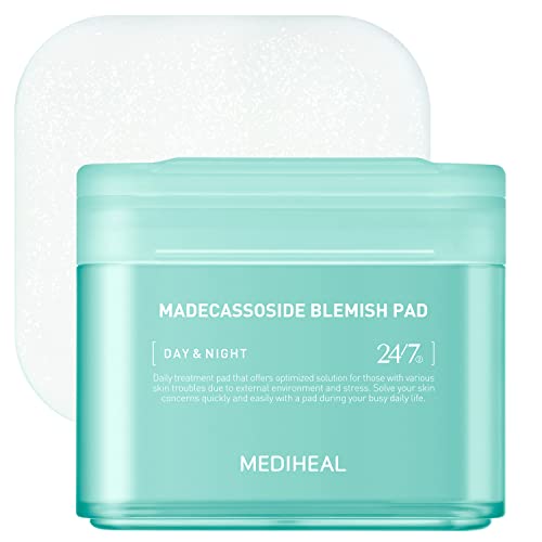 MEDIHEAL Madecassoside Blemish Pad - Square Cotton Facial Toner Pads with Centella Asiatica & Madecassoside – Anti Blemish Face Pads to Improve Uneven Skin Tone - Vegan Face Gauze Pads, 100 Pads - Madecassoside Pad