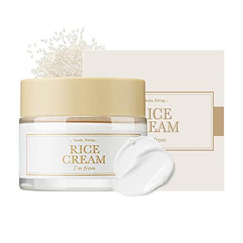 I'm from Rice Cream 1.69 Ounce, 41% Rice Bran Essence with Ceramide, Glowing Look, Improves Moisture Skin Barrier, Nourishes Deeply, Soothing to Even Out Skin Tone, K Beauty