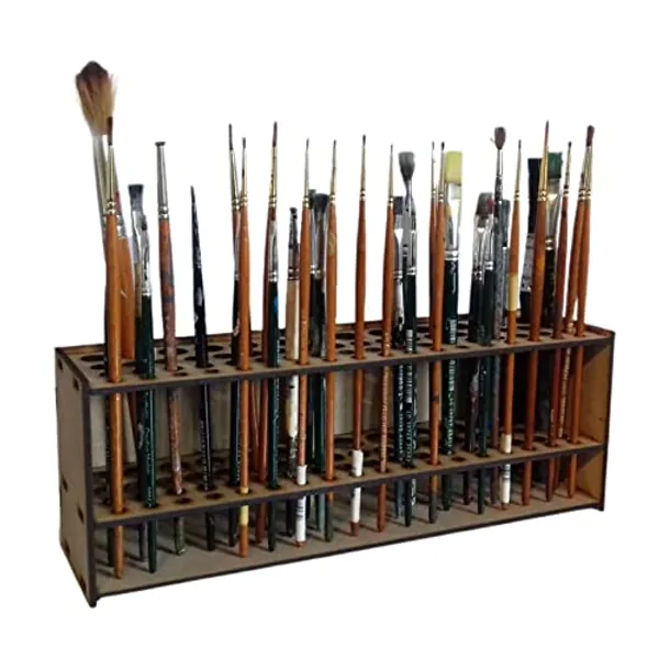 Youduo Make Up Pinselhalter Holz Pinsel Halter Ständer 67-Loch Pinselhalter Hölzerner Malstifthalter-Ständer Schreibtischständer-Organizer, Wandhalterung, Multifunktionaler