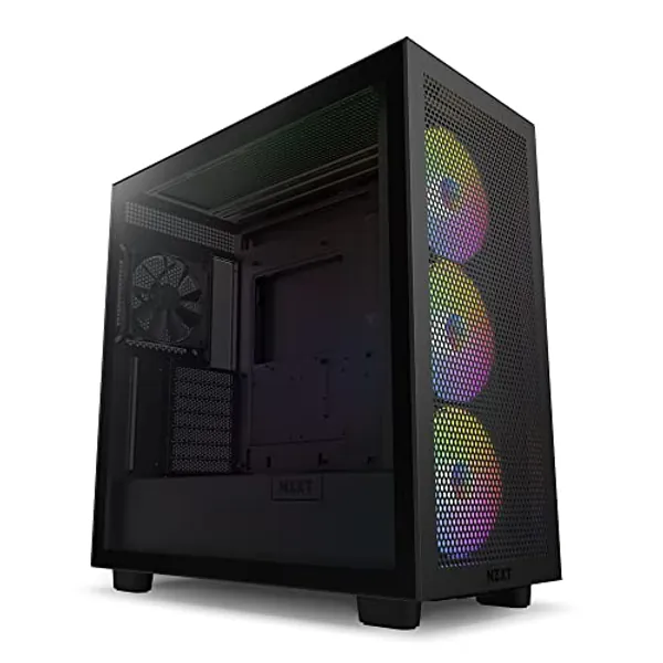 NZXT H7 Flow Mid-Tower ATX PC Gaming Case - High Airflow, Tempered Glass, RGB Fans