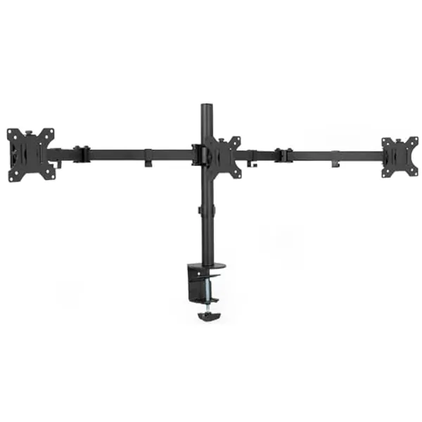 VIVO Triple Monitor Adjustable Desk Mount, Articulating Tri Stand, Holds 3 Screens up to 24 inches, Black, STAND-V003Y