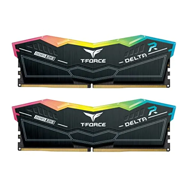 TEAMGROUP T-Force Delta RGB DDR5 Ram 32GB (2x16GB) 6000MHz PC5-48000 CL30 Desktop Memory Module Ram For 600 700 Series Chipset XMP 3.0 Ready Black - FF3D532G6000HC30DC01