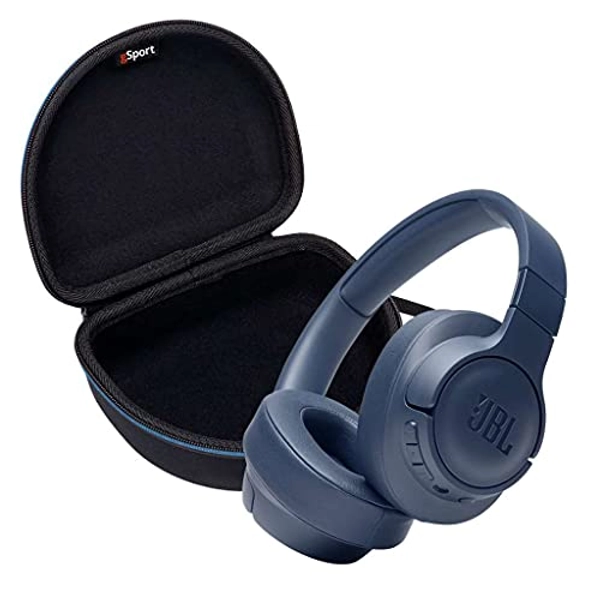 JBL Tune 710BT Wireless Over Ear Headphone Bundle with gSport Deluxe Travel Case (Blue)