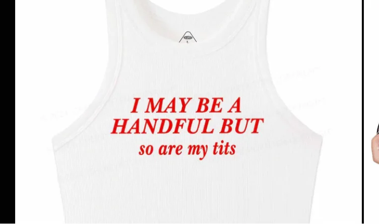 I May Be A Handful Y2K Crop Tank Top Cherrykitten