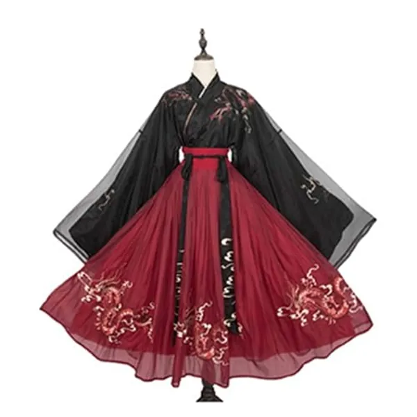 Dittzz Chinese Hanfu Dress Women's Clothing Tang Suit Chinese Traditional Costume Embroidery Hanfu Dresses for Stage Show Performances Cosplay, as shown