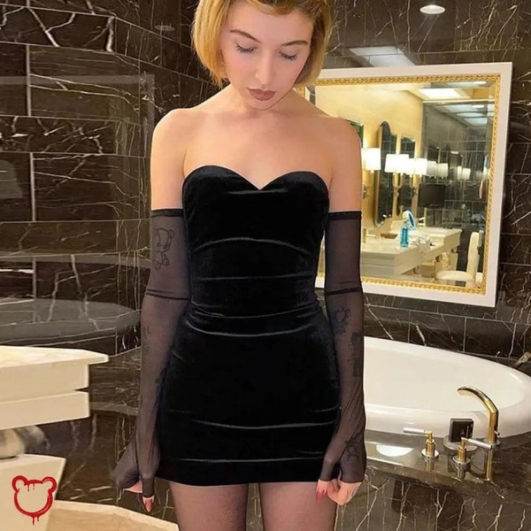 Black Alt Velvet Dress