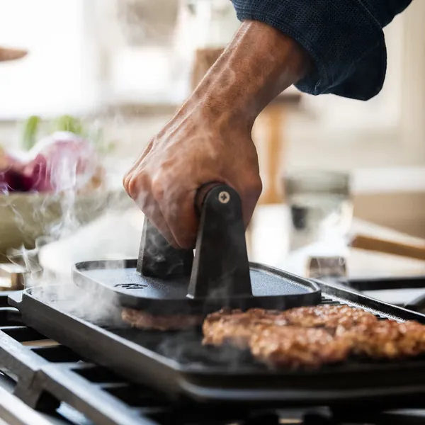 Cast Iron Reversible Griddle and Grill Press