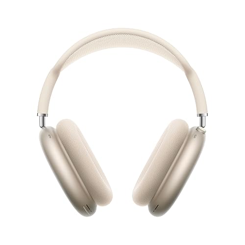 Apple AirPods Max Wireless Over-Ear Headphones, Pro-Level Active Noise Cancellation, Transparency Mode, Personalised Spatial Audio, USB-C Charging, Bluetooth Headphones for iPhone, Starlight ​​​​​​​ - Starlight - USB-C