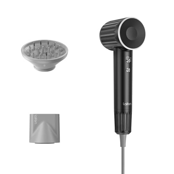 Laifen Haartrockner Retro-Serie 200 Million Negativ Ionen Föhn mit 110.000 U/min bürstenloser Motor schnelles Trocknen, Hochgeschwindigkeit Fön geräuscharm mit Diffusor für Zuhause, Reise (Schwarz)