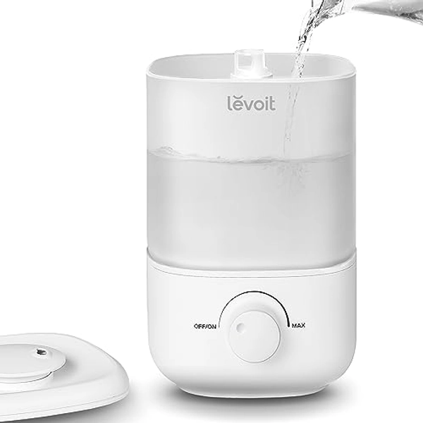 LEVOIT 3L Luftbefeuchter bis 25H für Schlafzimmer Kinderzimmer, 26dB leise Top-Fill Humidifier für Baby Pflanzen, Raumbefeuchter mit 360° drehbarer Düse, automatische Abschaltung, BPA-Frei