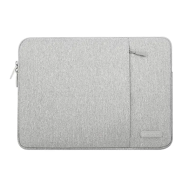 MOSISO Laptop Sleeve Bag Compatible with MacBook Air 13 M3 A3113 M2 A2681 M1 A2337 A2179 A1932/Pro 13 M2 M1 A2338 A2251 A2289 A2159 A1989 A1706 A1708,Polyester Vertical Case with Pocket, Gray