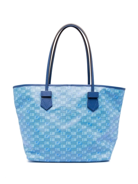 logo-print leather tote bag