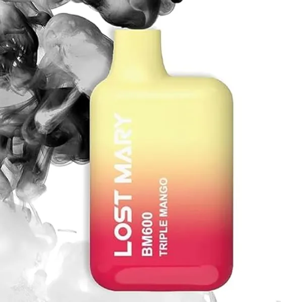 Lost Mary Vape - No Nicotine Vape BM600 Prefilled, Fruit Flavors 600 Puffs - Nicotine Free Vape Nicotine Free Disposable Vape - E-Cigarette 0mg Zero Nicotine Vapes Disposable Starter Kit - (TRI MONGO)