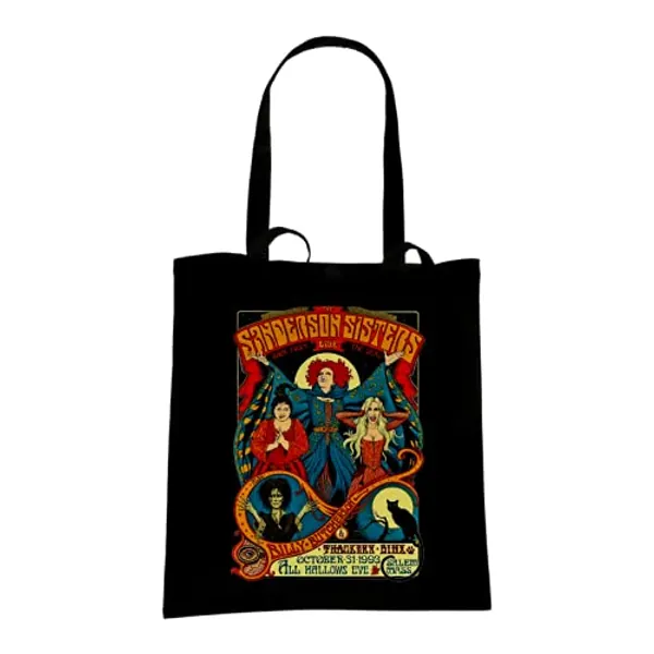 Sanderson Sisters Live Tote Bag - Classic Retro Hocus Pocus Witch Salem Witches Cat Binx Curse Teen Halloween Movie Film Cinema Cotton Shopper Gift Present