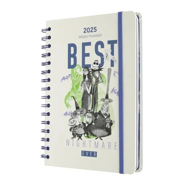 Grupo Erik Disney Diary 2025 - The Nightmare Before Christmas | January 2025 - December 2025 | A5 Planner With Stickers & Pocket | 2025 Planner Diary, 2025 Diary A5, 2025 Diary A5 Week To View