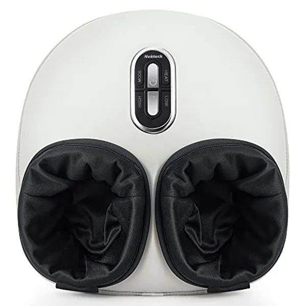 Nekteck Shiatsu Foot Massager Machine with Soothing Heat, Deep Kneading Therapy, Air Compression, Improve Blood Circulation and Foot Wellness,Relax for Home or Office Use(Beige)