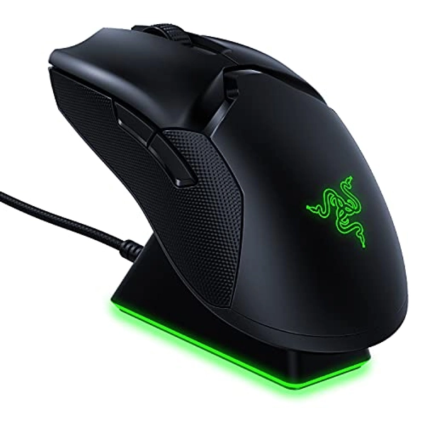Razer Viper Ultimate Hyperspeed Lightest Wireless Gaming Mouse & RGB Charging Dock: Schnellster Switch - 20K DPI Optischer Sensor - Chroma Lighting - 8 programmierbare Tasten - 70h Akku