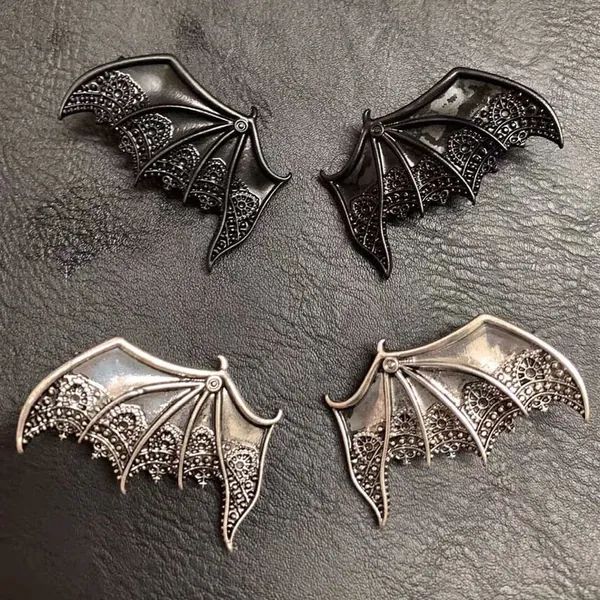 Ornate Bat Wing Hair Clips