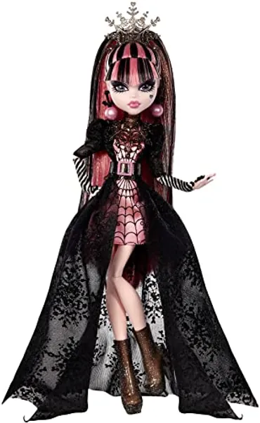 Monster High Draculaura Doll, Special Howliday Edition, Pink and Black Gown, High Fashion, Holiday Collection, Gifts for Girls and Boys