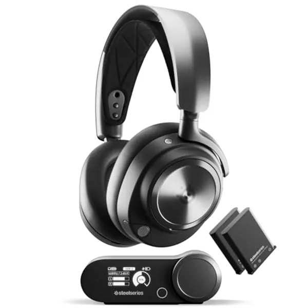 SteelSeries Arctis Nova Pro Wireless Multi-System Gaming Headset - Premium Hi-Fi Drivers - Active Noise Cancellation - Infinity Power System - ClearCast Gen 2 Mic - PS5, PS4, PC, Switch, Mobile