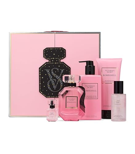 Victoria's Secret Bombshell Ultimate Fragrance 5 Piece Gift Set: 3.4oz Eau de Parfum, Mini Eau de Parfum, Candle, Lotion & Wash