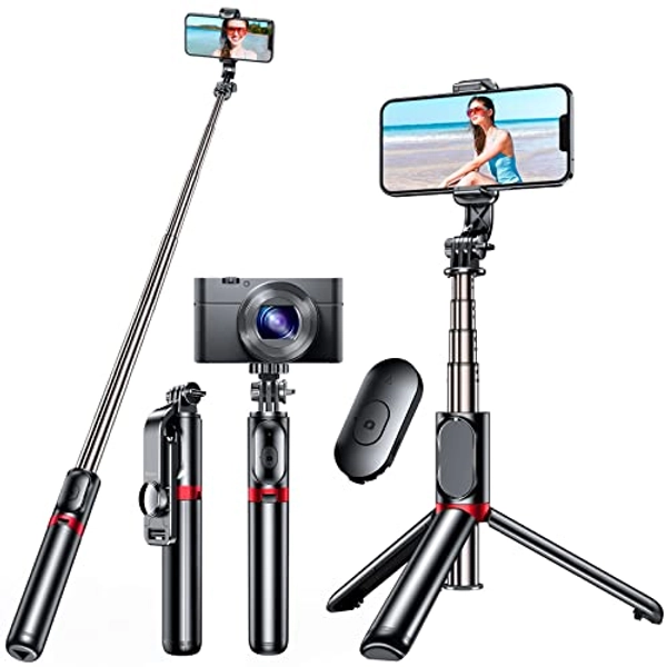 Blukar Selfie Stick, 4 in 1 Extendable Bluetooth Selfie Stick Tripod - 360° Rotation Stable Tripod Stand with Detachable Wireless Remote, Compatible with GoPro, Small Camera and Smartphones(4.7-6.7")