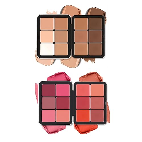12 Farbe Concealer Palette.12 Farben Blush Palette,Full Coverage Make-up,Korrektor für Under Eye dunkle Kreise und Highlight Blush Palette Gesichtskosmetik Make-up