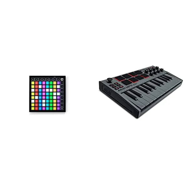 Novation Launchpad Mini [MK3] + AKAI Professional MPK Mini MK3 - Portable MIDI Controllers for Music Production