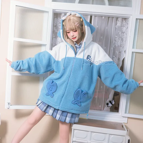 Fluffy Shark Zip Up Hoodie
