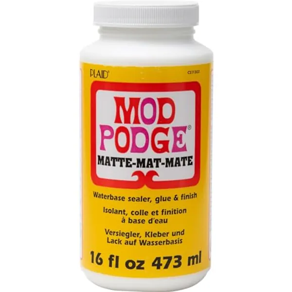 Mod Podge Matte Sealer, Glue & Finish: All-in-One Craft Solution- Quick Dry, Easy Clean, for Wood, Paper, Fabric & More. Non-Toxic - Craft with Confidence, Made in USA, 16 oz., Pack of 1