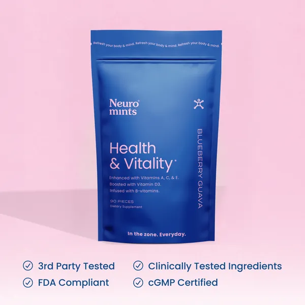 Neuro Mints - Health and Vitality - Blueberry Guava - 90-count Bulk Bag - TikTok
