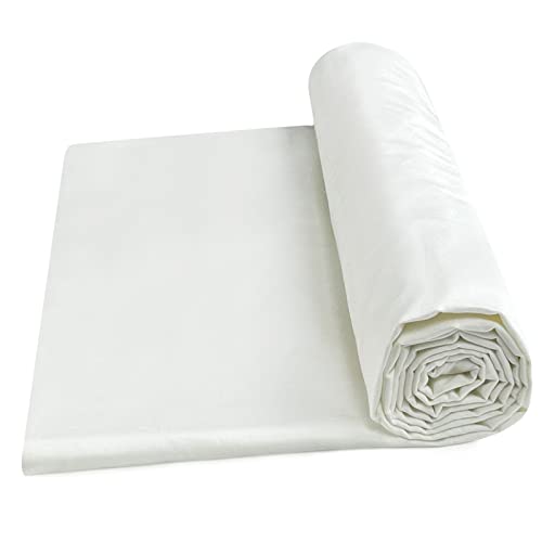 HOTGODEN Medium Weight 100% Cotton Muslin Fabric: 59 inch x 5 Yards Bleached Muslin Linen Fabric Material for Sewing Material Apparel Cloth - 5 YARDS - Bleached