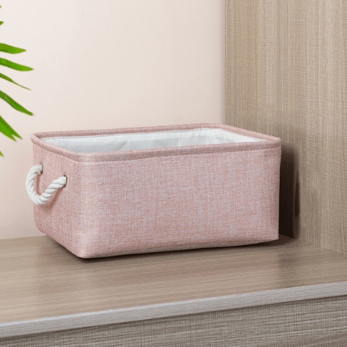 Folding Storage Baskets - Soft Pink / Medium