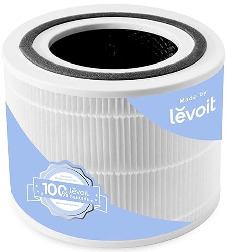 LEVOIT Genuine Core 300-P Air Filter Replacement, Core300-P-RF Air Purifier Filters, 3-In-1 High-Efficiency Activated Carbon for Allergies, Pet Dander, Smoke, Odor, Dust, 1 Pack, White - 7.5" x 7.5" x 6.3"