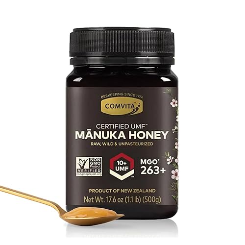 Comvita Manuka Honey (UMF 10+, MGO 263+) New Zealand’s 1 Manuka Brand Premium Superfood for Nourishing Wellness Raw, Wild, Non-GMO 17.6 oz - 17.6 Ounce (Pack of 1)