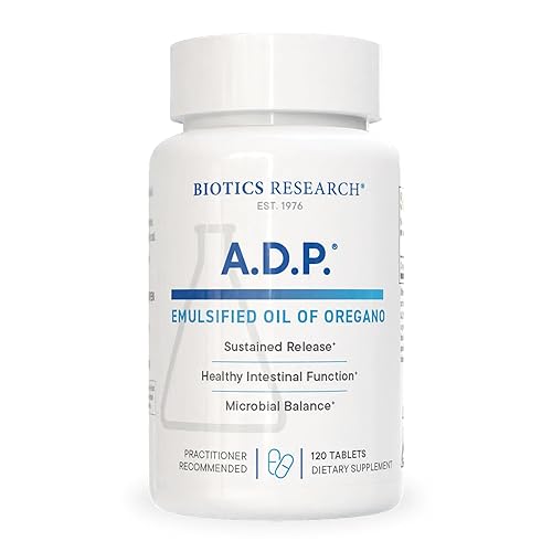 Biotics Research A.D.P.- Emulsified Oil of Oregano -Patented Formula, Wild Oregano Oil Pills –50mg/S- Carvacrol Highly Concentrated - Sustained Release for High Absorption, GI Health –120 Tablets - 120 Count (Pack of 1)