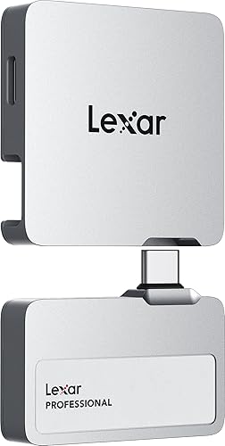 Lexar 1TB Professional Go Portable SSD w/Hub, Supports Apple 4K 60fps ProRes, Up to 1050MB/s, USB 3.2 Gen 2, Rugged, IP65, Ultracompact, Compatible w/iPhone 15/16, External SSD (LSL400S001T-RNSNU) - Go w/ Hub - 1TB