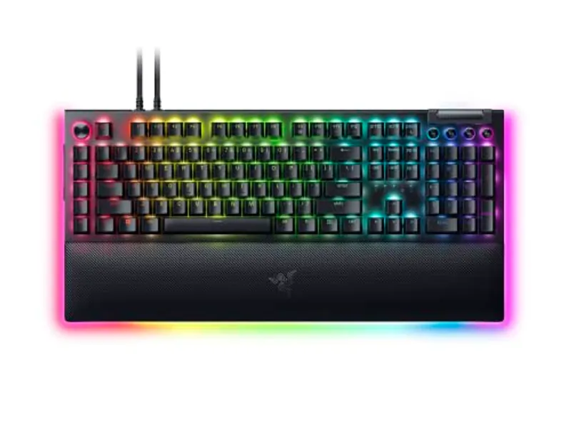 Razer BlackWidow V4 Pro Mechanical Gaming Keyboard with Green Switches, Doubleshot Keycaps, Command Dial, Chroma RGB, Magnetic Wrist Rest