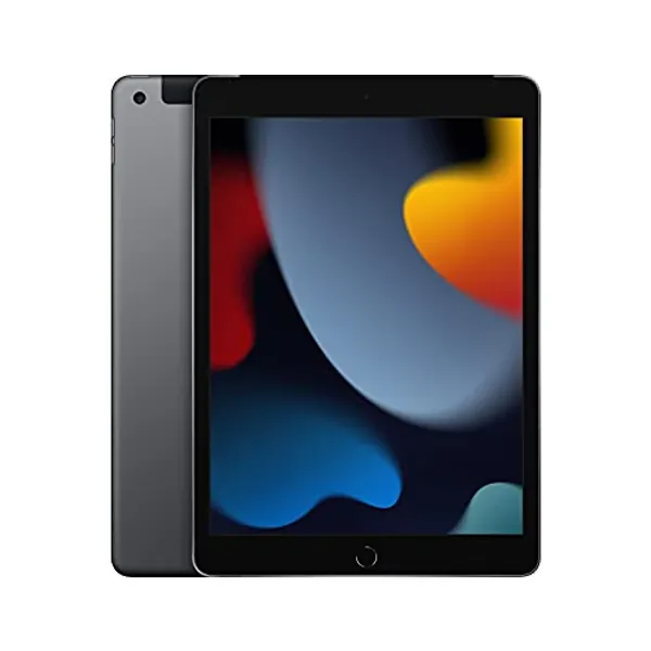 Apple iPad (9th Generation): with A13 Bionic chip, 10.2-inch Retina Display, 64GB, Wi-Fi + 4G LTE Cellular, 12MP front/8MP Back Camera, Touch ID, All-Day Battery Life – Space Gray