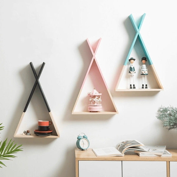 Nordic Nursery Wooden Teepee Shelf