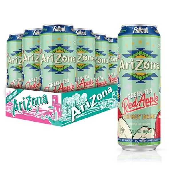 AriZona x Fallout Red Apple Green Tea Energy Drink - 234mg Natural Caffeine per Can