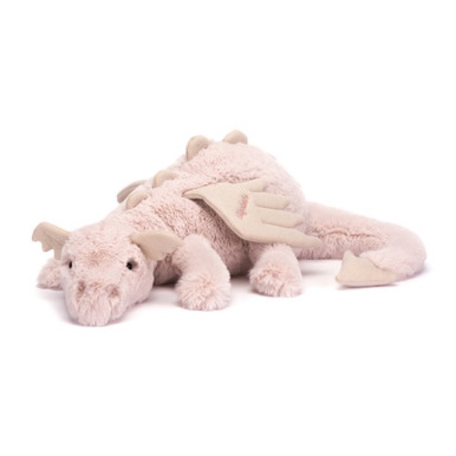 JELLYCAT pink dragon plushie :D (with my name customized on it <3)