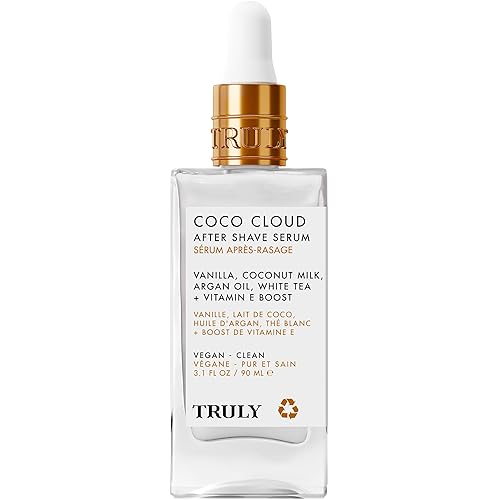 Truly Beauty Coco Cloud After Shave Serum - Alleviates Post Shave Dryness, Ingrowns with Argan Oil, Vanilla & Coconut - After Shave Oil for The Whole Body - 3 Fl Oz - Coco Cloud